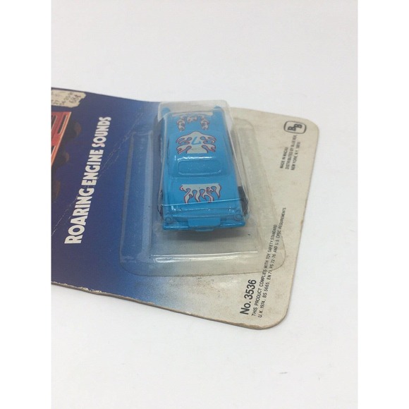 NIP Vintage Blue Box Speed Sounder Die Cast Blue Flame Car #3536 Macau NEW 1974 - Picture 11 of 12